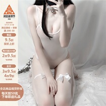 Sexy dead water female sex underwear suspender one-piece mesh transparent temptation suspender one-piece perspective high fork swimsuit