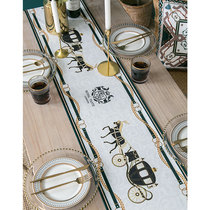 American vintage dining table table flag strip long tablecloth European high-end light luxury dining cloth Tea table side cabinet cloth Art table strip cloth