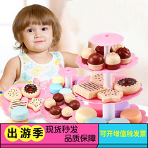 Childrens house fun dessert dessert rack simulation Macaron cake Cookie doughnut set combination toy