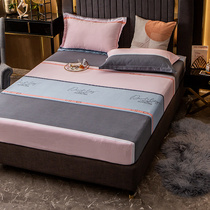 Cotton polished thickened single piece of bed hat 1 8m cotton mattress cover 1 5 m single piece non-slip Simmons protective cover