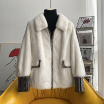 zqqz imported whole mink coat women 2021 New slim fashion short mink fur coat D128