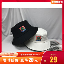 Wanning small dinosaur embroidery fisherman hat female summer sun visor Japanese big head circumference cute face small basin hat