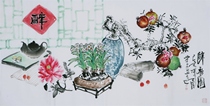 Y21 four-foot freehand Flower and Bird (606) Chinese painting clear painting painting painting hand-painted horizontal