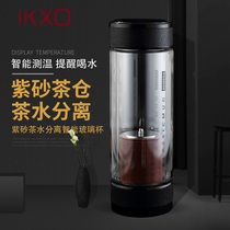 IKXO UK Purple Sand Tea Water Separation Tea Cup Double Glass Cup Men Portable On-board Thermal Insulation Water Cup Children