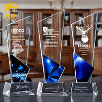 Glass trophy K9 crystal custom glass medal custom creative authorization Outstanding employee recognition award souvenir