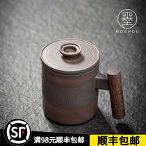 Stick to purple pottery jump knife mug household ceramic with lid filter coffee milk cup office living room tea cup