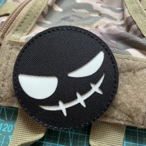 Night Light Evil Smile Morale Badge Arm Badge Laser Engraving Personality Creative Outdoor Backpack with Tactical Chest Sticker