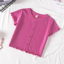 Female big boy short sleeve T-shirt 2021 summer dress new childrens leisure foreign style loose body shirt half sleeve short top tide tide
