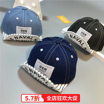 Baby child duck tongue cap male girl 1-2 denim soft-turned eater Alphabet Baseball Cap autumn Winter 3-year-old Han
