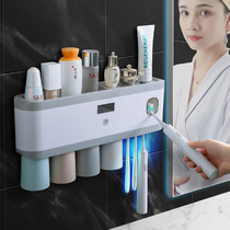 Smart toothbrush sterilizer UV sterilization hole-free toilet Wall-mounted storage box shelf Electric type