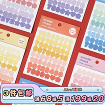 韩国Indigo彩色渐变基础功能字母数字装饰贴纸手账日记本拼贴素材