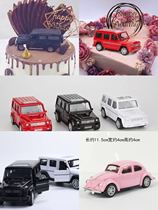 Alloy plastic Big Ben car cake decoration boy male god father birthday party off-road racing car dessert decoration