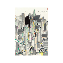Art Derivatives] Wu Guanzhong enter the labyrinth Xuan paper copy handmade toslice living-room bedroom hanging painting