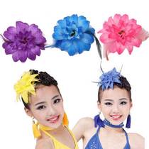 61 Childrens hair accessories Dance performance Head flower hair clip side clip Stage performance Feather flower jewelry