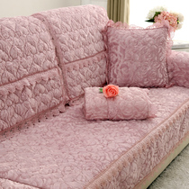Sofa cushion winter plush padded fabric simple modern non-slip sofa cover towel full cover Nordic cushion custom-made
