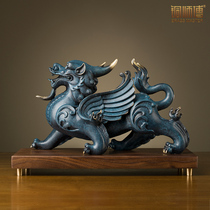  Master copper all-copper ornaments Mighty Pixiu (medium size)Home accessories Copper crafts gifts lucky town house
