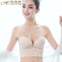 Strapless bra dress Wedding dress Invisible incognito Slip gathered on Torso Lace Sexy v-neck half cup underwear