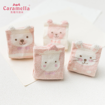 Caramella baby socks Autumn and winter thickened childrens cotton floor girls socks baby cotton socks 0-1 years old