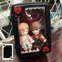 Enigma Rono playing card pain bag Hearts A love embroidery printed messenger bag 15cm cotton baby twisted wonderland