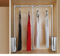 Wardrobe storage lifting clothes bar movable bar cloakroom non-perforated pull-down telescopic clothes rack wardrobe clothes hanger