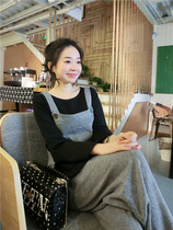 BORAKOO Korea Dongdaemun winter style b-style~gray wool knitted straight bib