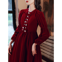 Toast Bride 2021 New autumn and winter wedding dress women long sleeves thickened usually can wear pregnant women cover belly