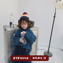 Girl High Collar Fur Coat Autumn Winter Mahai Fur Loose Sleeve head foreign air Han version The long section of red needle weaselwear thickened