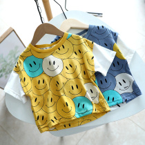 Clear bin Baby Short Sleeve T-shirt Baby Beating Undershirt Boy Half Sleeve Splicing Sleeve Child Blouse 1278