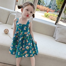 Girl Harnesses Dress Code Dress 2022 Summer Dress New Children Foreign Air Korean Version Children Female Baby Crus Princess Dresses