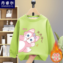 Girls fleece sweater middle-aged childrens thickening 2022 new winter 12 years old 13 warm thin velvet autumn and winter childrens tops
