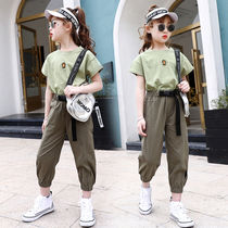 Korean Girls Set Summer 2021 New Mid Big Tong Yang Yang Thin Short Sleeve Fashionable Dungarees Two-Piece Trend