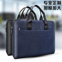 Business Briefcase Large Capacity Document Bag Oxford Cloth Portable Document Bag Briefcase Meeting Bag Custom Printing