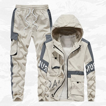 Light luxury brand Korean version of hip hop jacket sportswear two-piece mens fashion brand handsome thin casual youth suit spring