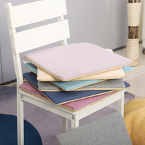 Linen thin breathable dining chair cushion student classroom dormitory sedentary non-slip chair cushion stool cushion four seasons Universal