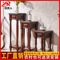 American Countryside Light Lavish Living Room Full Solid Wood High Mid Low With Small Drawer Potted Landscape Ornament Putting Flowers A Few Racks