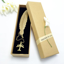 Aircraft Hand Feather Metal Bookmarks Classical Chinese Style Creative Bookmarks Birthday Stationery Christmas Gift