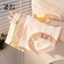 Top melon gua ladies panties mid-rise cotton bottom hem pure desire wind non-marking breathable briefs head lace edge