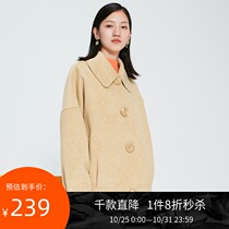 LILY winter New tooling feel wool shoulder wool belly coat womens 119420F3132