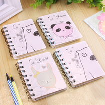 Cartoon Children Small Coil Benson Side Flip Notepad Student Notebook Carry-on Mini South Korea Small Clear New Brief