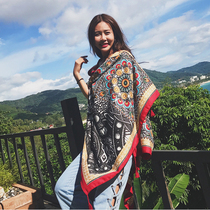 Scarf woman outlap spring sunscreen sunscreen sunscreen with oversized beach towels thin and two-use seaside scarves 100 hitch scarves summer