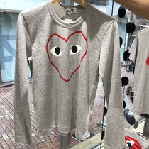 Japanese counter CDG Kawakubo Ling PLAY 21 new gray side Center long sleeve T-shirt men and women