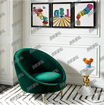 Nordic Modern Simple Single Sofa Designer Guests Reception of Round Small Sofa Chair Living Room