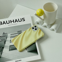 MOKA original design Fresh Japan-ROK brief yellow satin face 12promax mobile phone shell 11pro hard shell protective sleeve