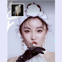 Hair with European-style retro style Bride Wedding Photo Hair with Brigade Photography Write a real head Accessories Pearls Pan Flower Headband