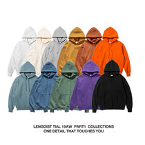 Japanese basic men and women loose leisure Joker hooded Foundation casual solid color multi-color slip shoulder wide loose version of the sweater
