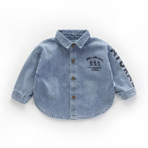 Baby shirt male spring and autumn foreign style cotton baby denim shirt Korean autumn long sleeve children denim tide