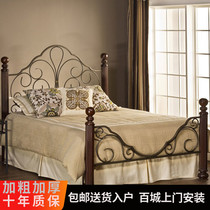 Retro wrought iron bed 1 21 5 single bed princess bed European bed 1 8 m double bed high-grade iron bed paint