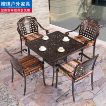 Outdoor cast aluminium table and chairs patio Living room Balcony Outdoor Leisure Iron Art Furniture Villa Garden Waterproof Sunscreen Table and chairs