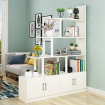 Bookshelf storage rack Storage storage rack Living room entrance cabinet Partition decorative cabinet Simple modern bedroom steel and wood shelf