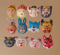 Childrens Journey to the West mask Plastic cartoon mask Toddler cartoon mask Blue Cat Pleasant sheep mask